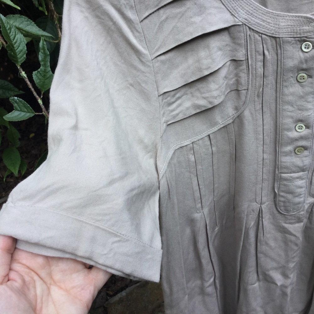 Sandro Dress 2 Tan Pockets Short Sleeves Paris - Picture 6 of 8